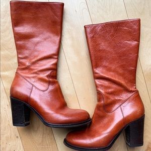 Veto cuoio rust red leather boots platform
